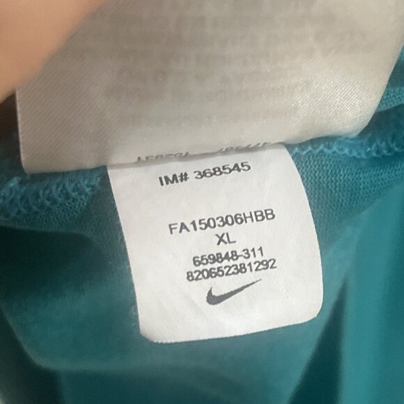Nike Dri Fit Shirt Mens XL NFL Miami Dolphins Logo Crew Neck Teal Blue - Picture 12 of 12